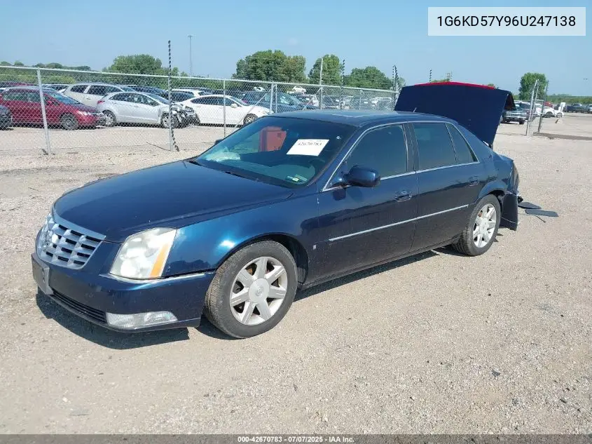 2006 Cadillac Dts Standard VIN: 1G6KD57Y96U247138 Lot: 42670783