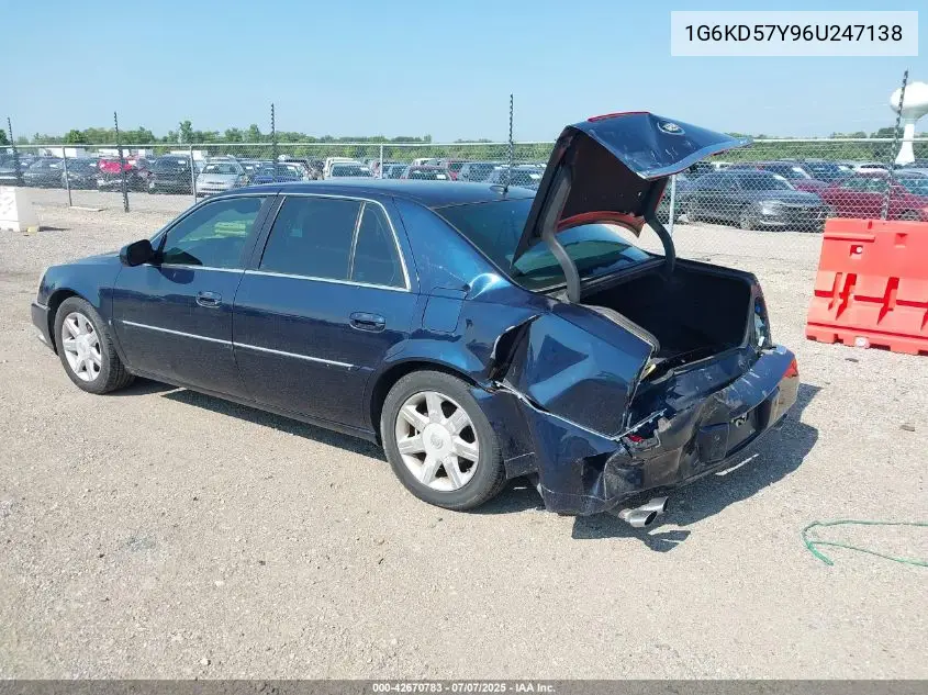 2006 Cadillac Dts Standard VIN: 1G6KD57Y96U247138 Lot: 42670783