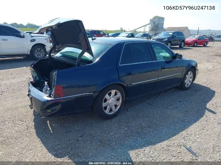 2006 Cadillac Dts Standard VIN: 1G6KD57Y96U247138 Lot: 42670783