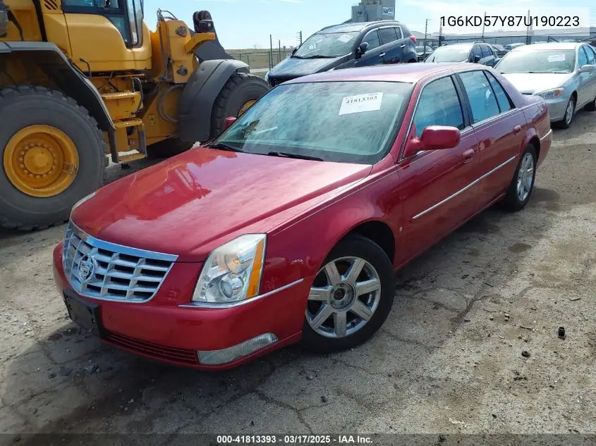 2007 Cadillac Dts Luxury I VIN: 1G6KD57Y87U190223 Lot: 41813393