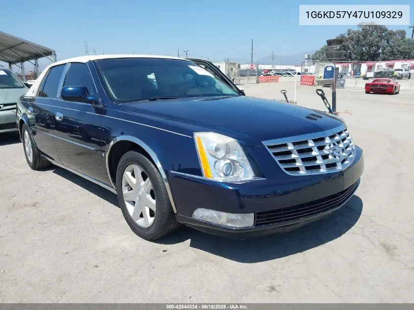 2007 Cadillac Dts V8 VIN: 1G6KD57Y47U109329 Lot: 42544334