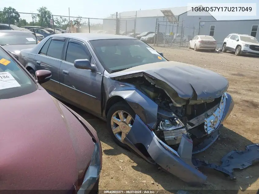 2007 Cadillac Dts V8 VIN: 1G6KD57Y17U217049 Lot: 42603371