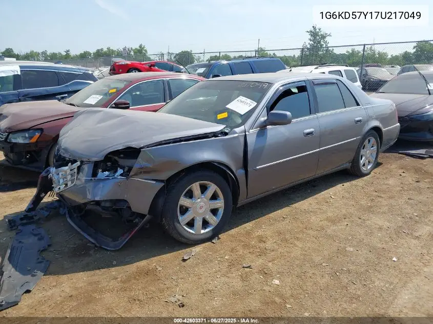 2007 Cadillac Dts V8 VIN: 1G6KD57Y17U217049 Lot: 42603371