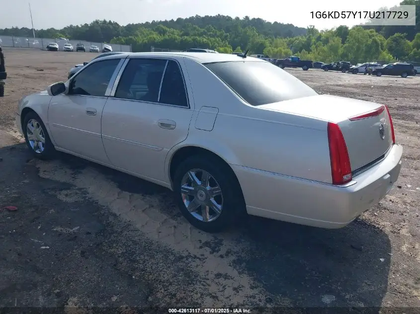 2007 Cadillac Dts Luxury I VIN: 1G6KD57Y17U217729 Lot: 42613117