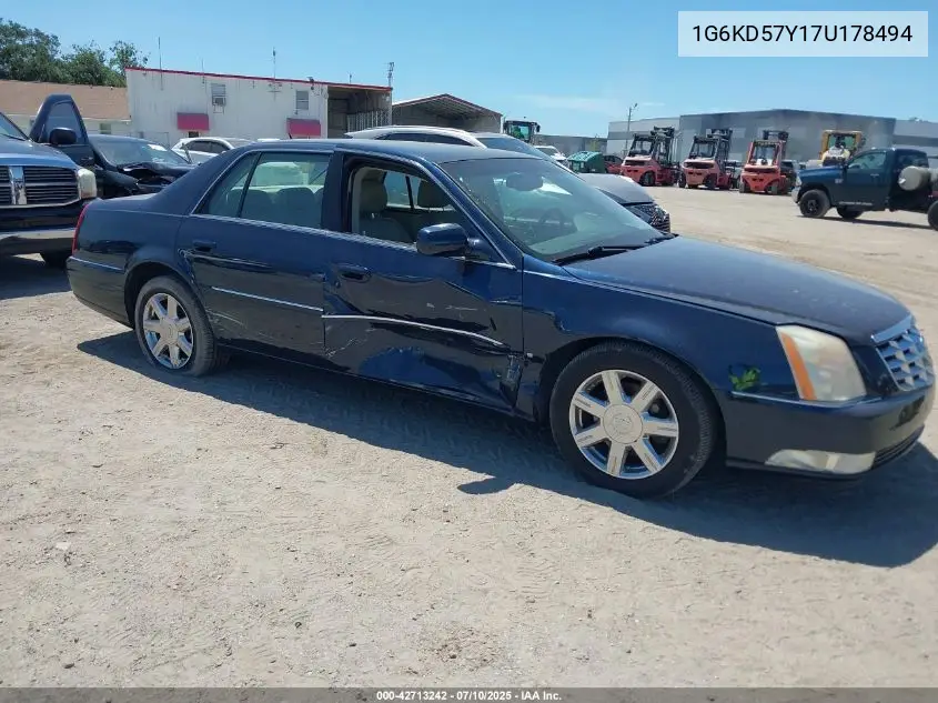 2007 Cadillac Dts Luxury I VIN: 1G6KD57Y17U178494 Lot: 42713242