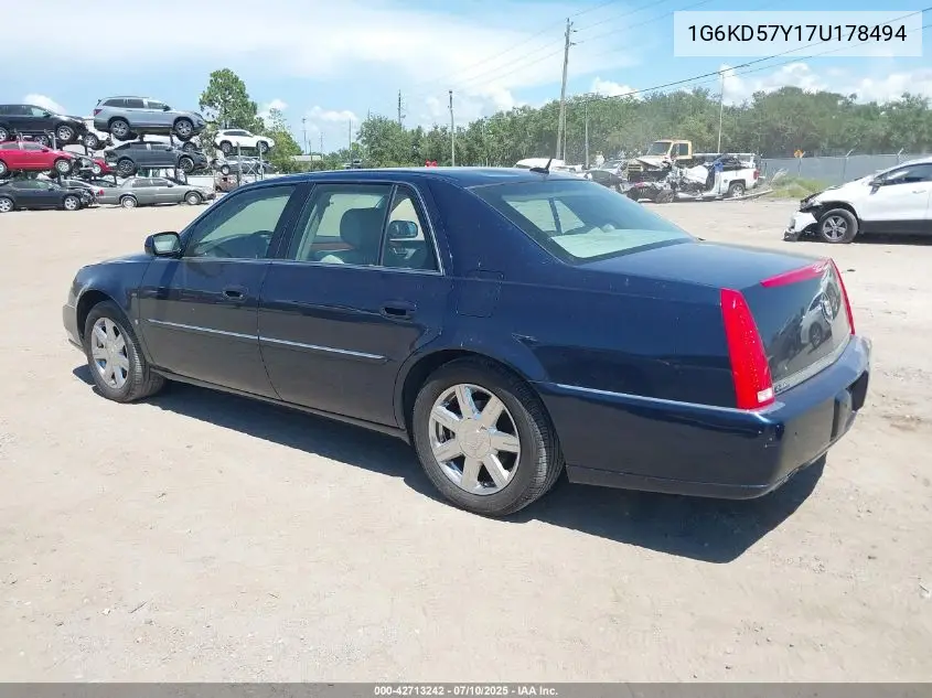 2007 Cadillac Dts Luxury I VIN: 1G6KD57Y17U178494 Lot: 42713242