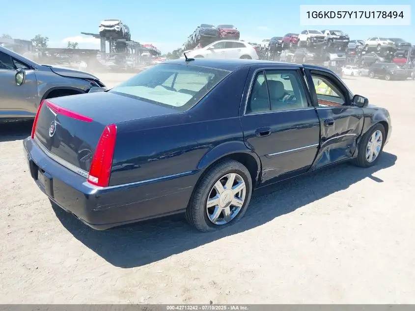 2007 Cadillac Dts Luxury I VIN: 1G6KD57Y17U178494 Lot: 42713242