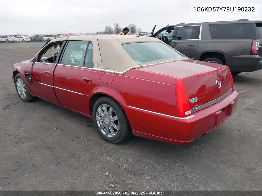 2008 Cadillac Dts 1Sd VIN: 1G6KD57Y78U190232 Lot: 41502050