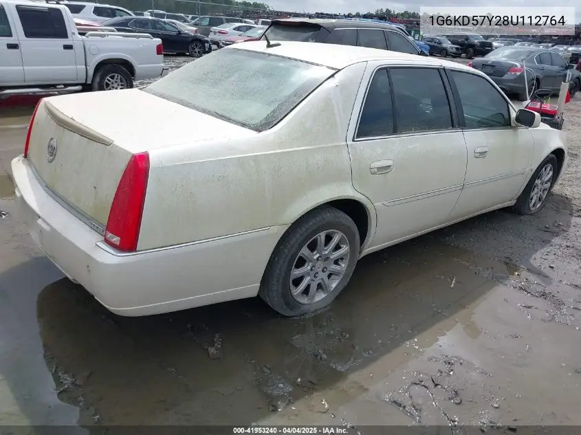2008 Cadillac Dts 1Sc VIN: 1G6KD57Y28U112764 Lot: 41953240