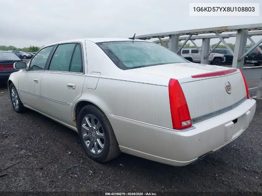 2008 Cadillac Dts 1Sc VIN: 1G6KD57YX8U108803 Lot: 42168279