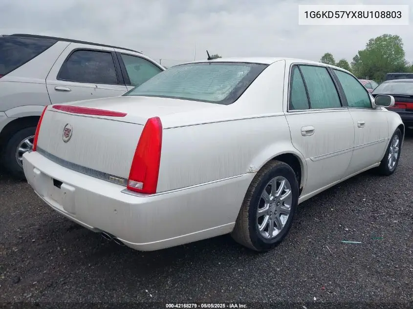 2008 Cadillac Dts 1Sc VIN: 1G6KD57YX8U108803 Lot: 42168279