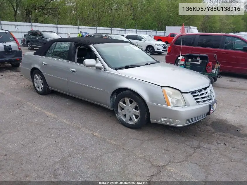2008 Cadillac Dts 1Sa VIN: 1G6KD57Y88U138916 Lot: 42172892