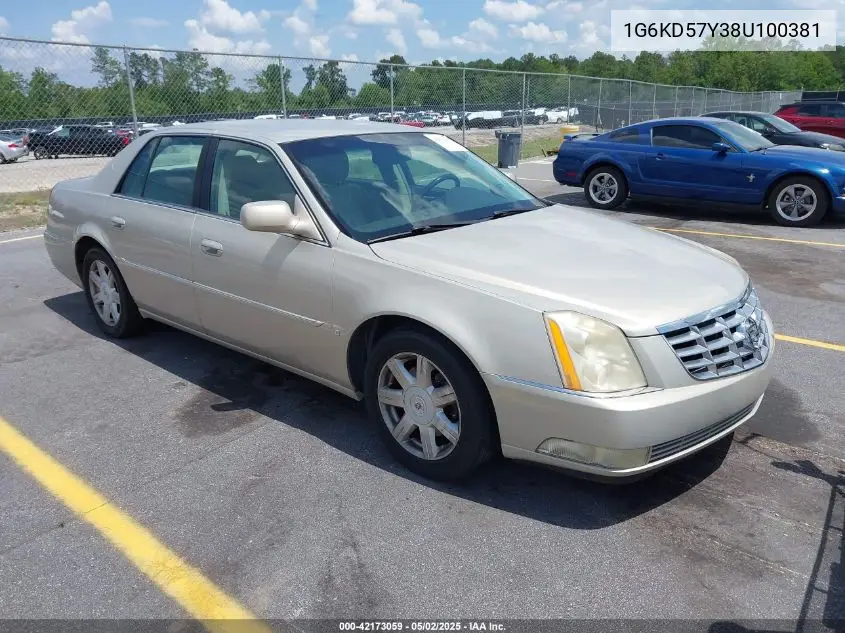 2008 Cadillac Dts 1Sa VIN: 1G6KD57Y38U100381 Lot: 42173059