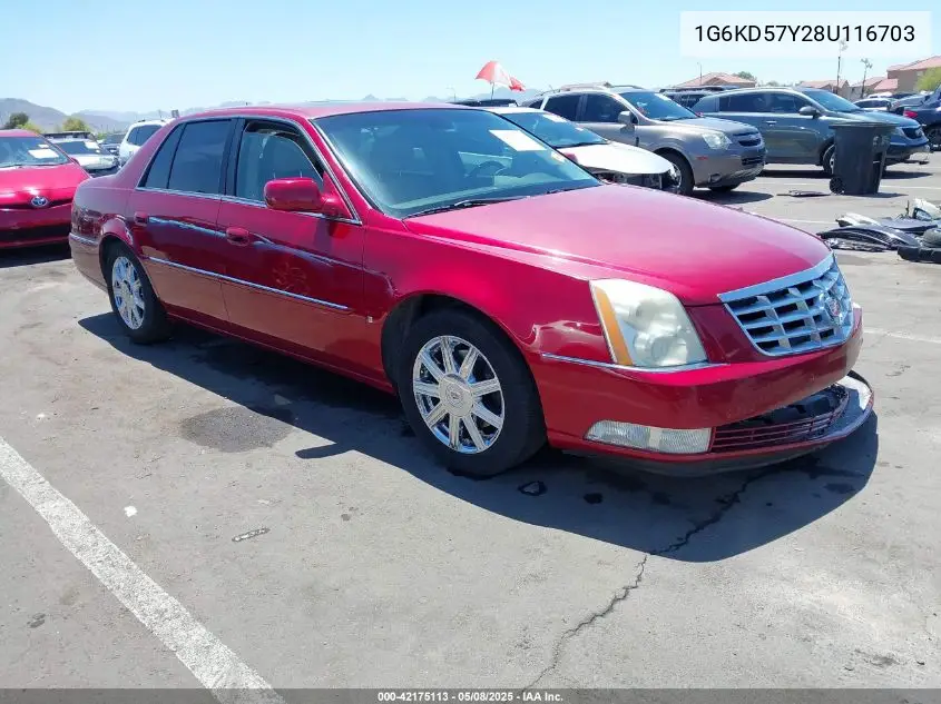 2008 Cadillac Dts 1Sd VIN: 1G6KD57Y28U116703 Lot: 42175113