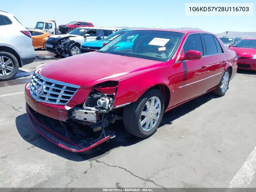 2008 Cadillac Dts 1Sd VIN: 1G6KD57Y28U116703 Lot: 42175113