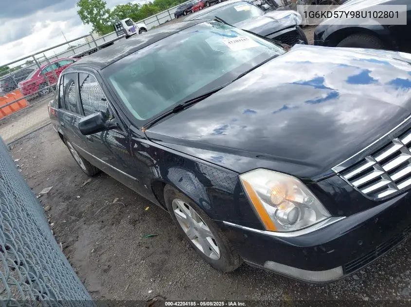 2008 Cadillac Dts 1Sc VIN: 1G6KD57Y98U102801 Lot: 42204185