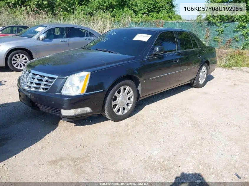 2008 Cadillac Dts 1Sc VIN: 1G6KD57Y08U192985 Lot: 42251688