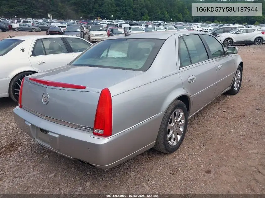 2008 Cadillac Dts 1Sb VIN: 1G6KD57Y58U187944 Lot: 42655902