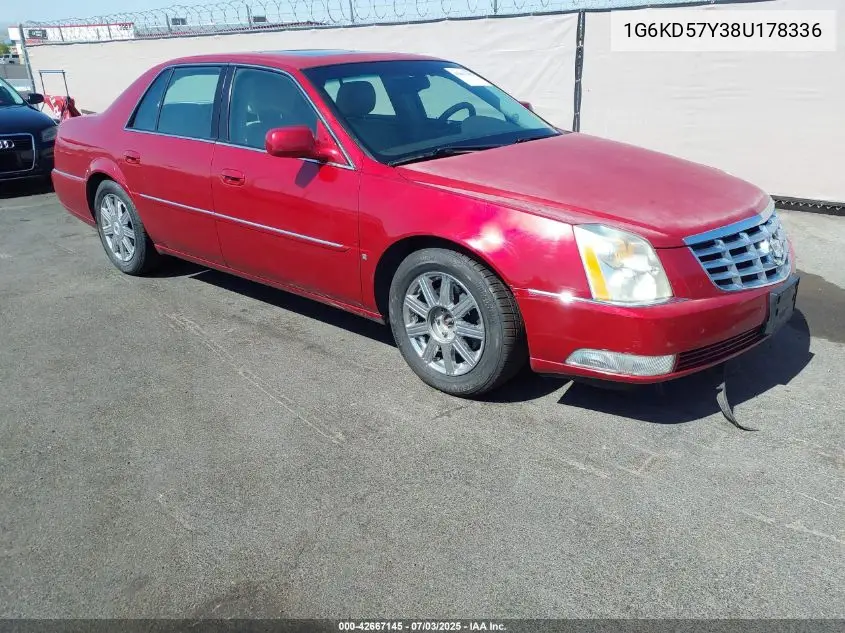 2008 Cadillac Dts 1Sb VIN: 1G6KD57Y38U178336 Lot: 42667145