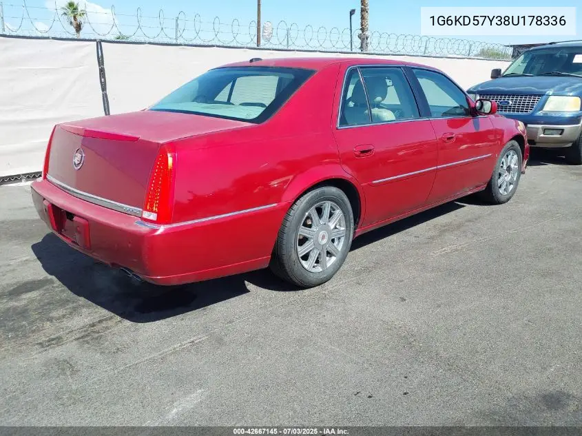 2008 Cadillac Dts 1Sb VIN: 1G6KD57Y38U178336 Lot: 42667145