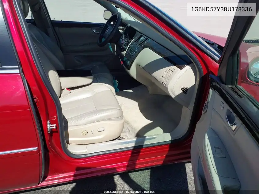 2008 Cadillac Dts 1Sb VIN: 1G6KD57Y38U178336 Lot: 42667145