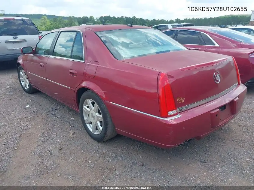 2008 Cadillac Dts 1Sc VIN: 1G6KD57Y28U102655 Lot: 42685025