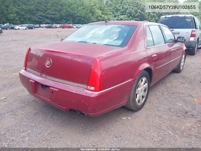 2008 Cadillac Dts 1Sc VIN: 1G6KD57Y28U102655 Lot: 42685025