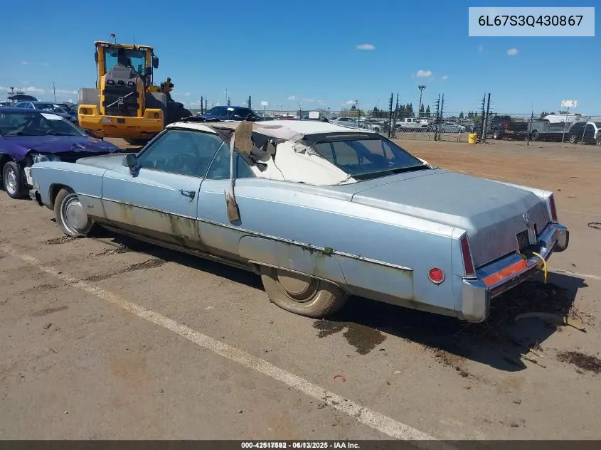 1973 Cadillac Eldorado VIN: 6L67S3Q430867 Lot: 42517592