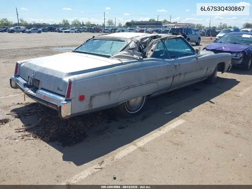 1973 Cadillac Eldorado VIN: 6L67S3Q430867 Lot: 42517592