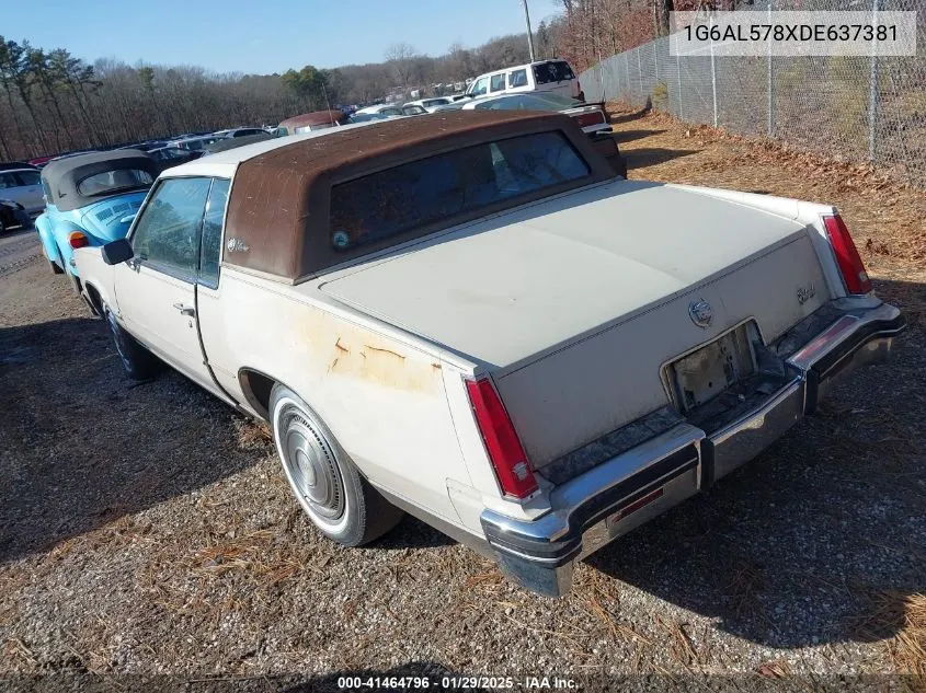 1983 Cadillac Eldorado VIN: 1G6AL578XDE637381 Lot: 41464796