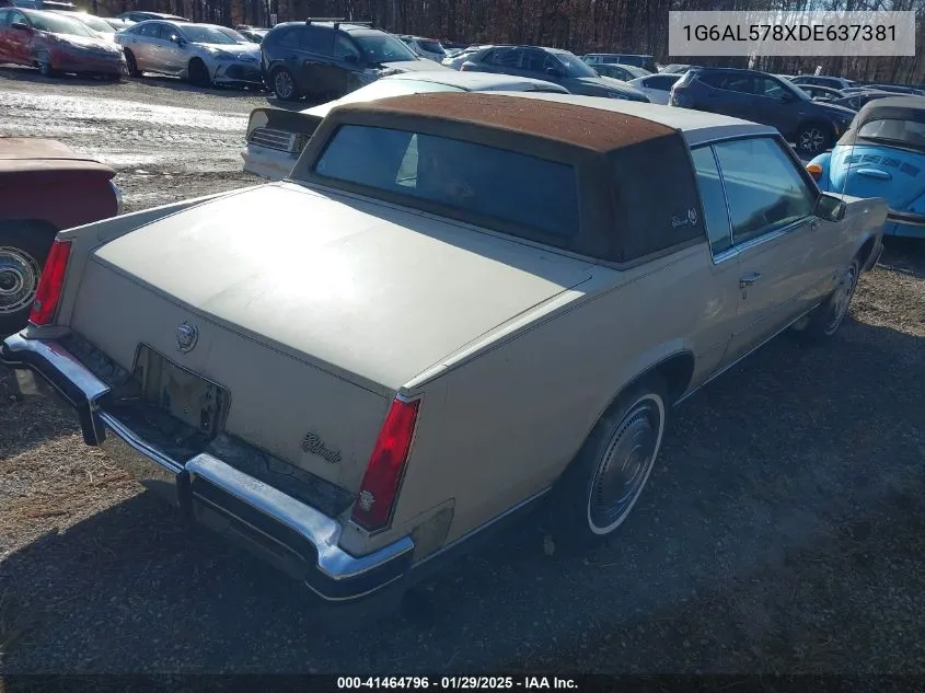 1983 Cadillac Eldorado VIN: 1G6AL578XDE637381 Lot: 41464796