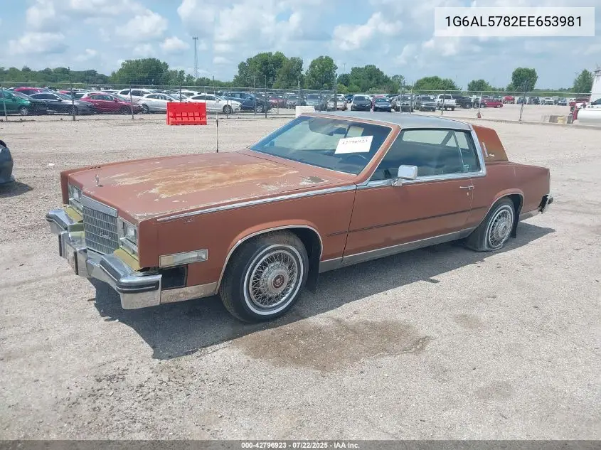 1984 Cadillac Eldorado VIN: 1G6AL5782EE653981 Lot: 42796923