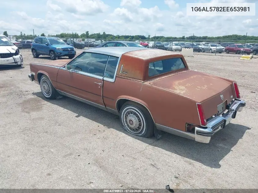 1984 Cadillac Eldorado VIN: 1G6AL5782EE653981 Lot: 42796923