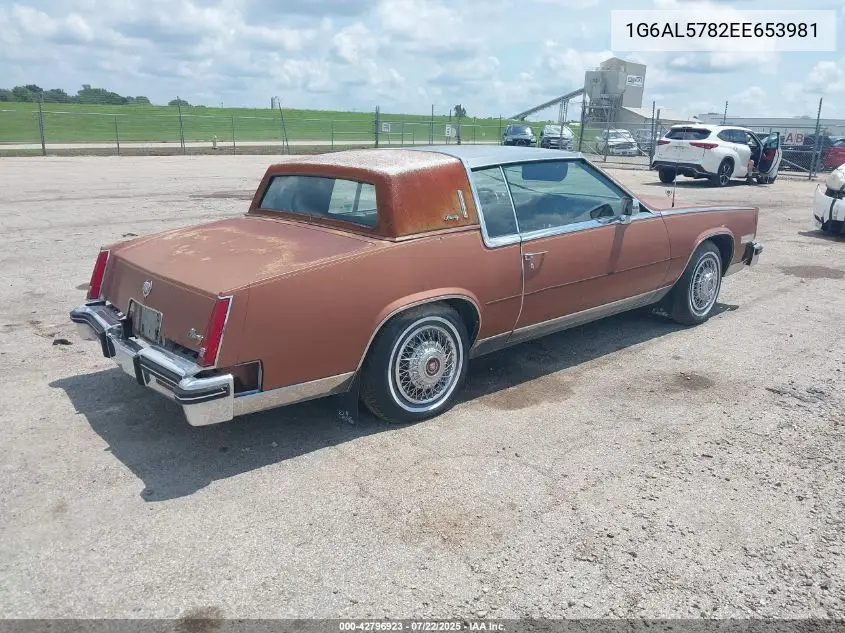 1984 Cadillac Eldorado VIN: 1G6AL5782EE653981 Lot: 42796923