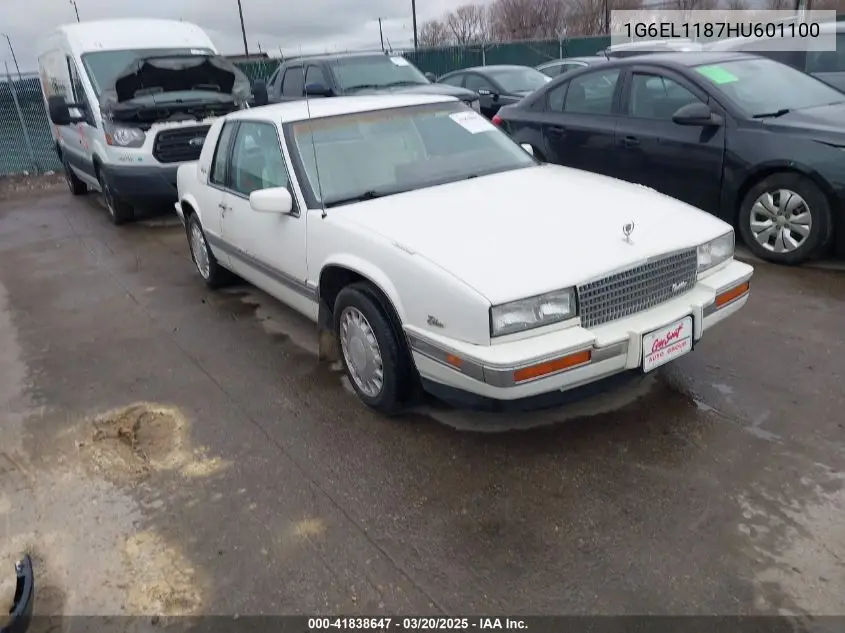 1987 Cadillac Eldorado VIN: 1G6EL1187HU601100 Lot: 41838647