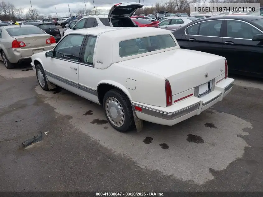 1987 Cadillac Eldorado VIN: 1G6EL1187HU601100 Lot: 41838647