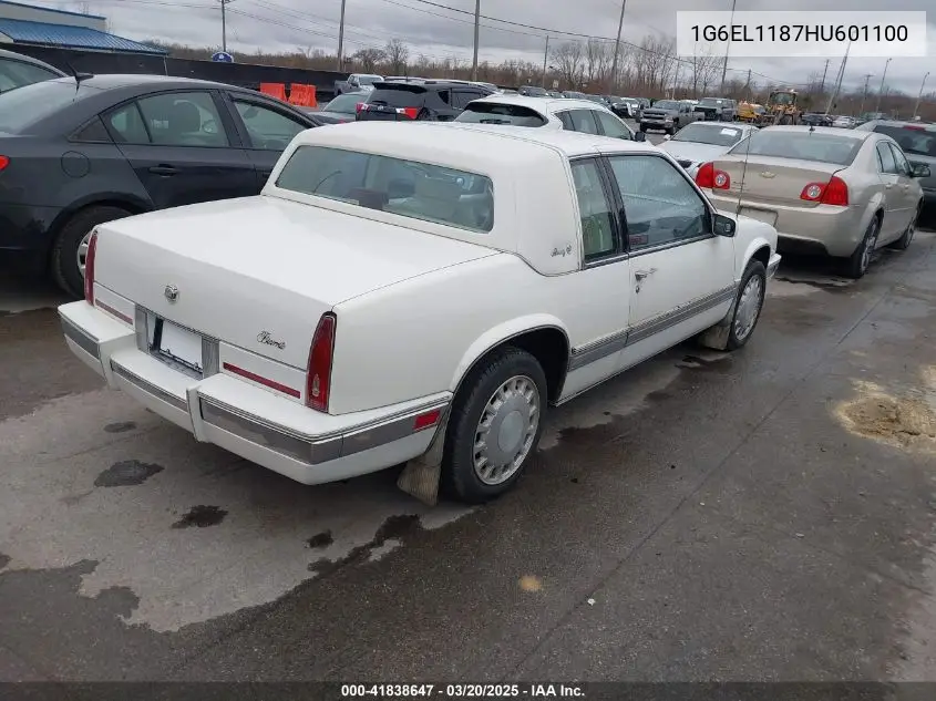 1987 Cadillac Eldorado VIN: 1G6EL1187HU601100 Lot: 41838647