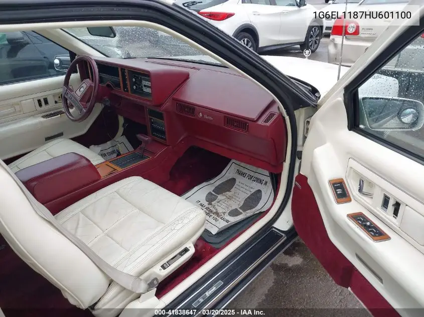 1987 Cadillac Eldorado VIN: 1G6EL1187HU601100 Lot: 41838647