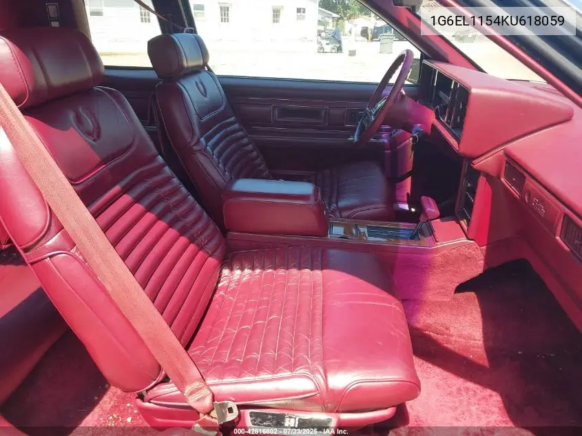 1989 Cadillac Eldorado VIN: 1G6EL1154KU618059 Lot: 42816802