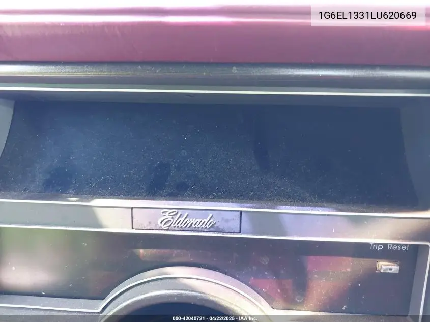 1990 Cadillac Eldorado VIN: 1G6EL1331LU620669 Lot: 42040721