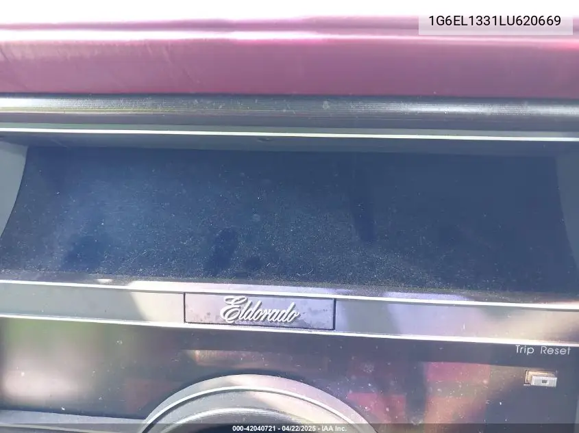 1990 Cadillac Eldorado VIN: 1G6EL1331LU620669 Lot: 42040721