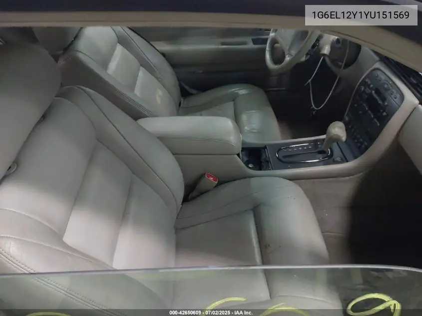 2000 Cadillac Eldorado Esc VIN: 1G6EL12Y1YU151569 Lot: 42650609