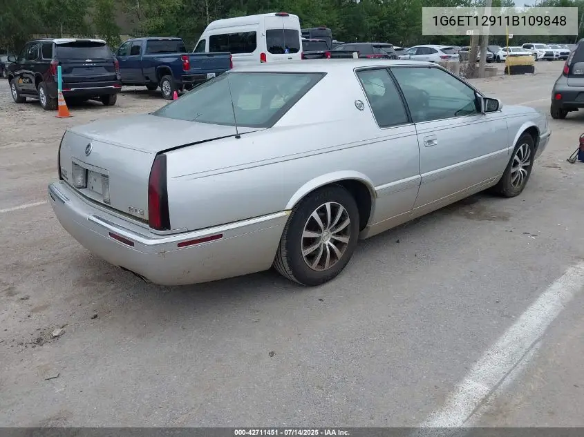 2001 Cadillac Eldorado Etc VIN: 1G6ET12911B109848 Lot: 42711451
