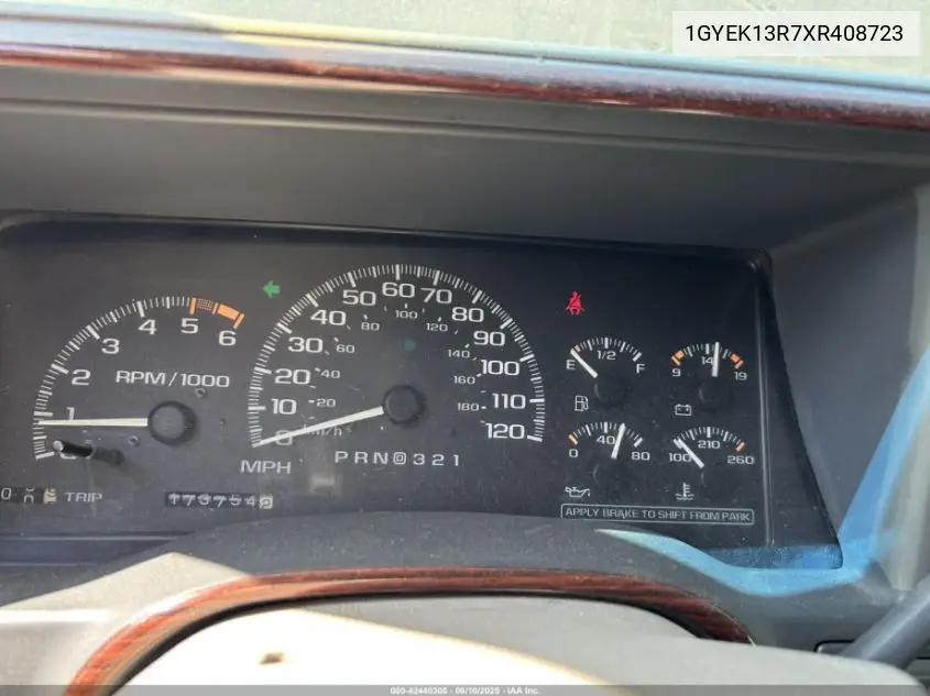 1999 Cadillac Escalade Standard VIN: 1GYEK13R7XR408723 Lot: 42440305