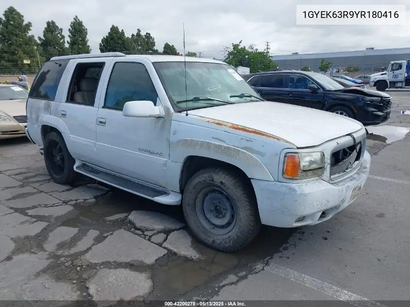 2000 Cadillac Escalade Standard VIN: 1GYEK63R9YR180416 Lot: 42200278