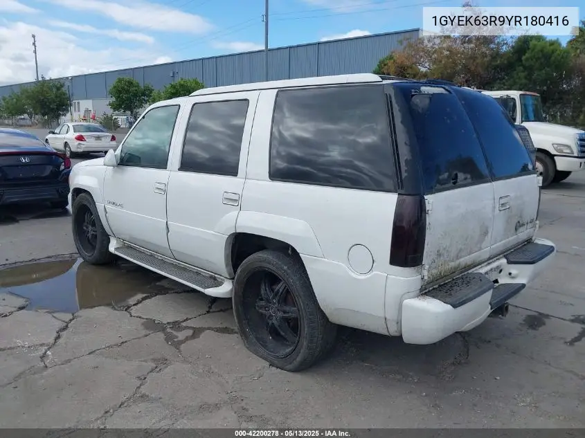 2000 Cadillac Escalade Standard VIN: 1GYEK63R9YR180416 Lot: 42200278