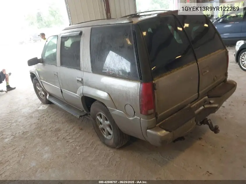 2000 Cadillac Escalade Standard VIN: 1GYEK13R9YR122289 Lot: 42586757