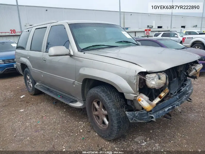 2000 Cadillac Escalade Standard VIN: 1GYEK63R7YR222890 Lot: 42724746