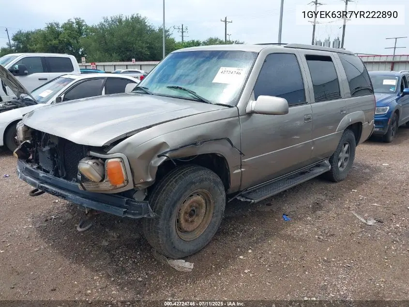 2000 Cadillac Escalade Standard VIN: 1GYEK63R7YR222890 Lot: 42724746