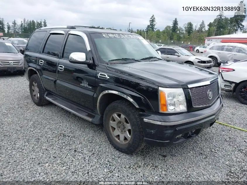 2002 Cadillac Escalade Standard VIN: 1GYEK63N32R138893 Lot: 42603750